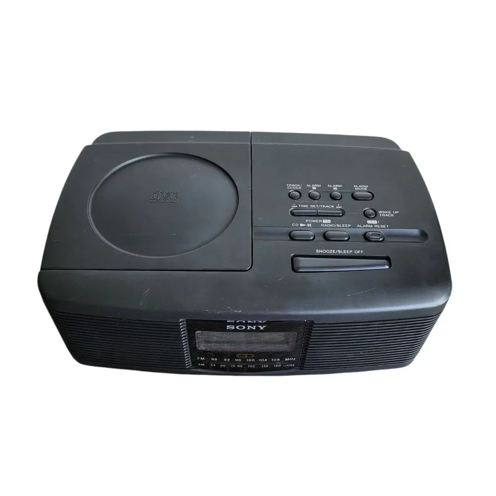 Vintage Sony ICF-CD810 AM/FM Clock Radio CD Player Audio Tested Working